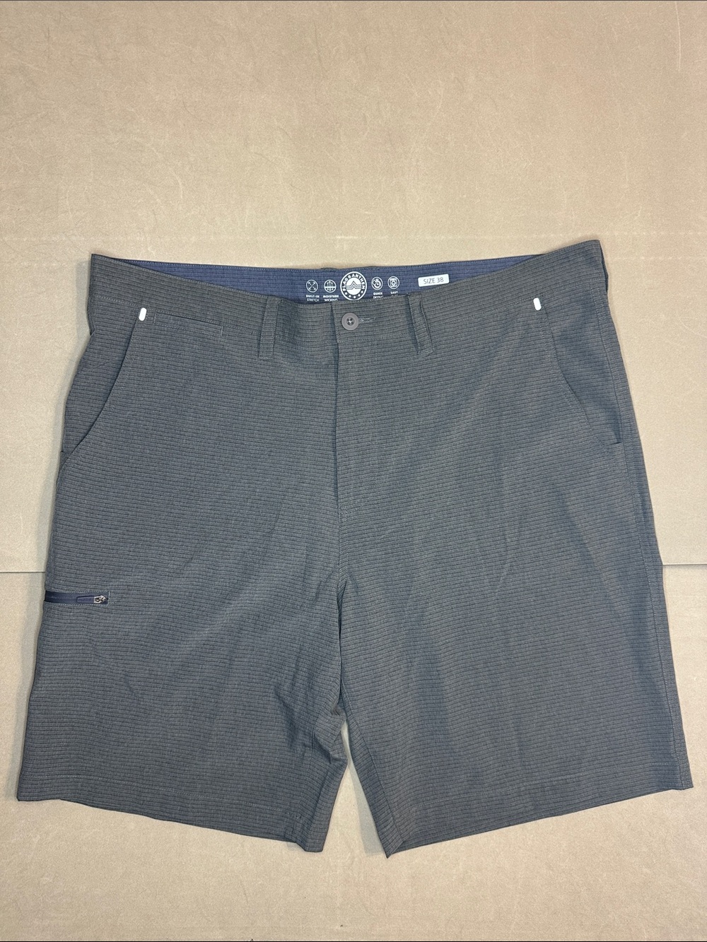 Flag & Anthem Men's Flat Front Performance Shorts in blue/gray - 38